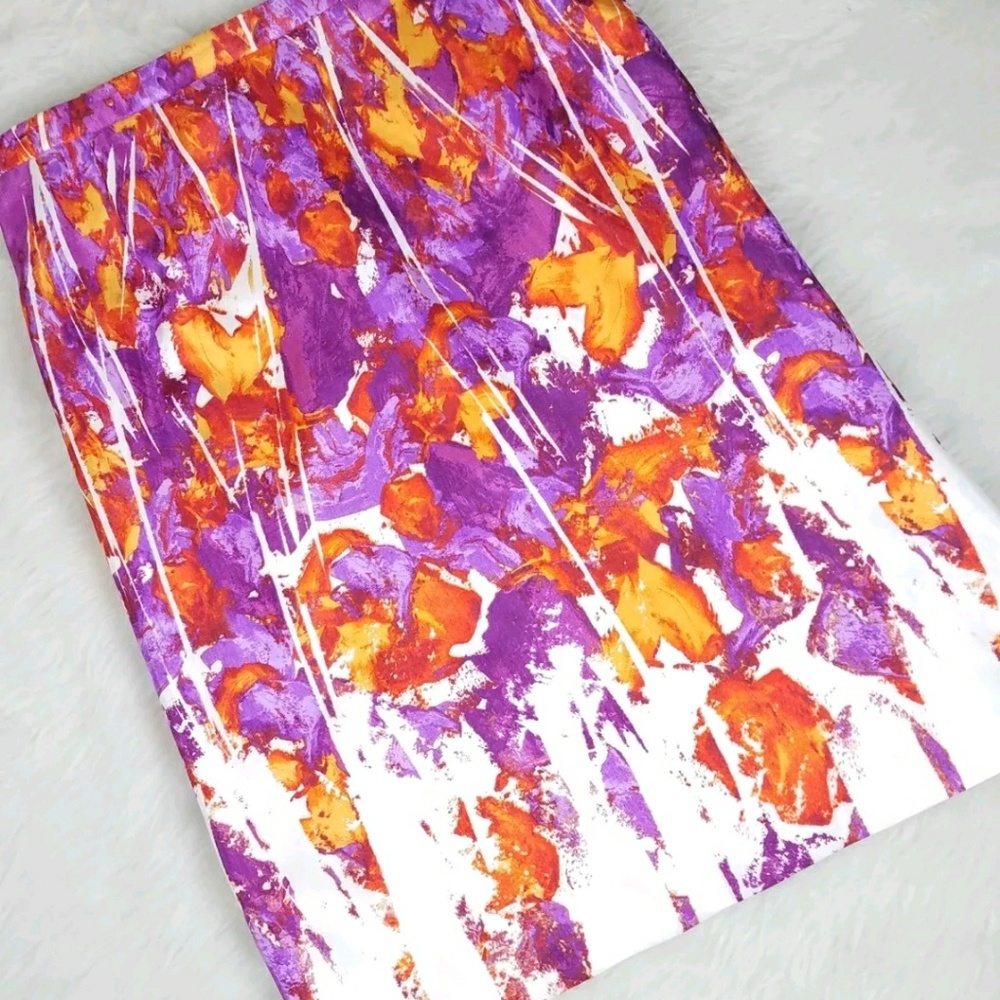 Skirt Plus size 22 W floral pink straight career